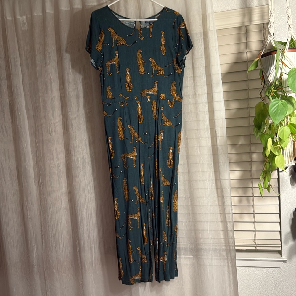 Leopard Dark Green Jumpsuit